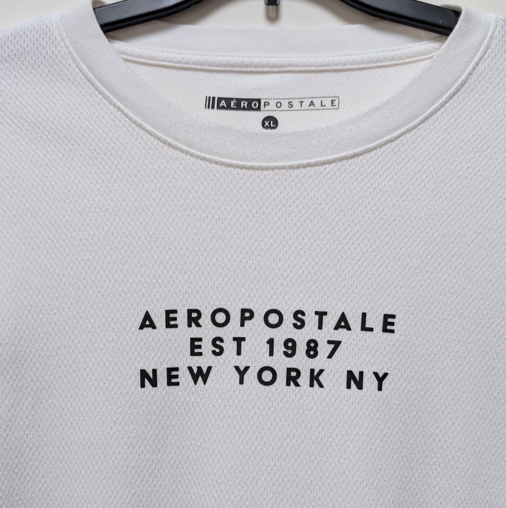 Aeropostale White Crew Neck Long Sleeve Soft Thermal Pullover Men's XL - Picture 4 of 12